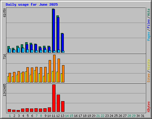 Daily usage for June 2025