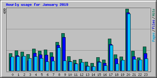 Hourly usage for January 2019