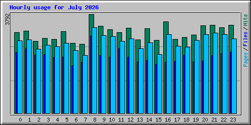 Hourly usage for July 2026