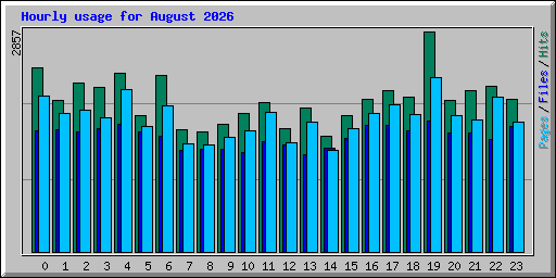 Hourly usage for August 2026